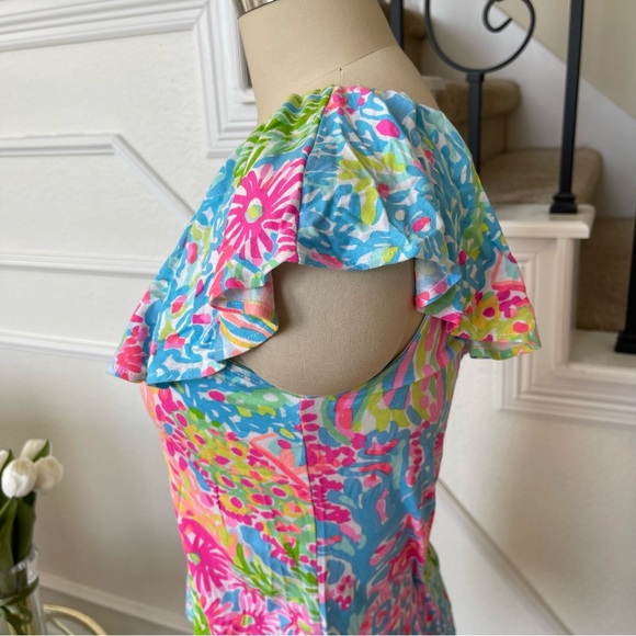 Lilly Pulitzer LOVERS CORAL  Zeldie top like new one shoulder ruffle top Small S - Picture 3 of 7